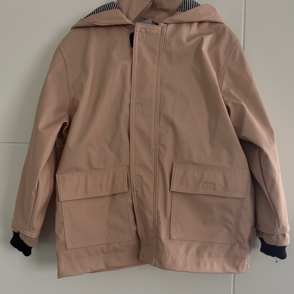 Petit Bateau Hooded Rain jacket  in Blush Tan